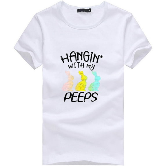 VerPetridure Happy Easter T-Shirt Bunny Tshirts for Women Short Sleeve Tops Summer Shirts Plus Size Fashion Women Crew Neck Easter Rabbit Print Short Sleeve Casual Top T-Shirt Blouse