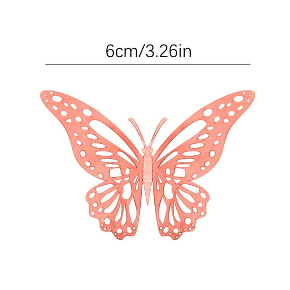 VerPetridure Hb018 Metal Texture 3D Hollow Simulation Butterfly Rose Gold 3D Flying Hollow Butterfly Home Decoration Festive Party Layout Cardboard Butterfly Wall Sticker