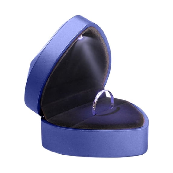 VerPetridure Heart Jewelry Ring Box Purple Heart Shaped Ring Protection Box Drop Resistant Solid Color at Dressing Table