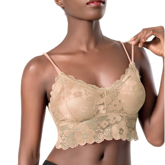 VerPetridure High Impact Sports Bras for Women Fashion Woman's Lace Beauty Back Solid Strap Wrap Hollow Out Bra Underwear