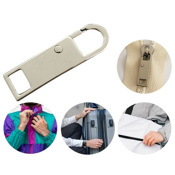 VerPetridure High-Quality Zipper Pull Tabs High-End Luggage Zipper Accessories Multi-Function Zipper Buckle Removable And Easy To install Silver 1 Universal Detachable Zipper Puller Set Removable Mul