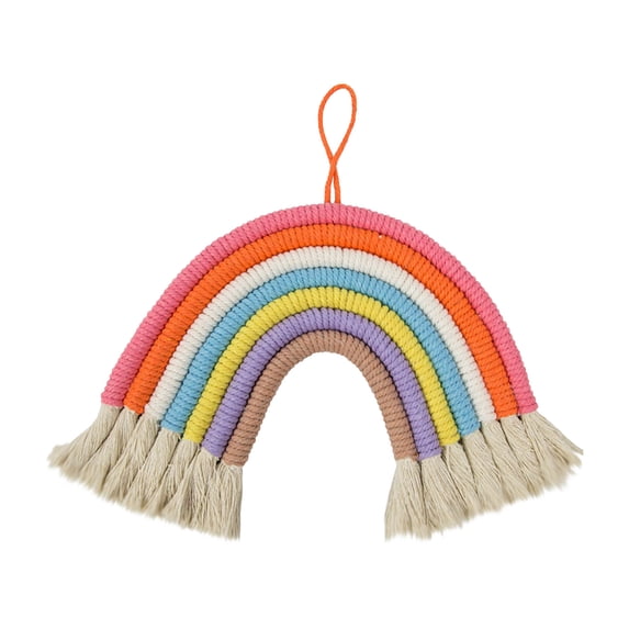 VerPetridure Home Weaving 7 Colors Ornament Rainbow Handwoven Ornament Tassel Decoration Wall Hanging Home Woven 7-color Tapestry Rainbow Hand Woven Tassels Decorative Wall Hanging