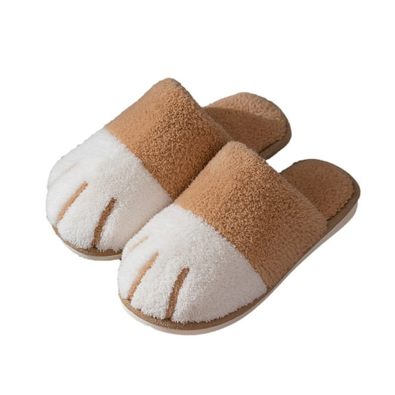 VerPetridure House Slippers for Women Men New Style Cotton Slippers Women's And Winter Home Cartoon Plush Couple Warm Soft-Soled Slippers