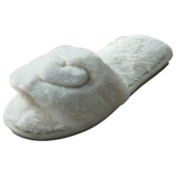 VerPetridure House Slippers for Women Men Open Toe Fuzzy Slippers Cotton Slippers Home Warm Plush Love Soft Bottom Non-slip Slippers