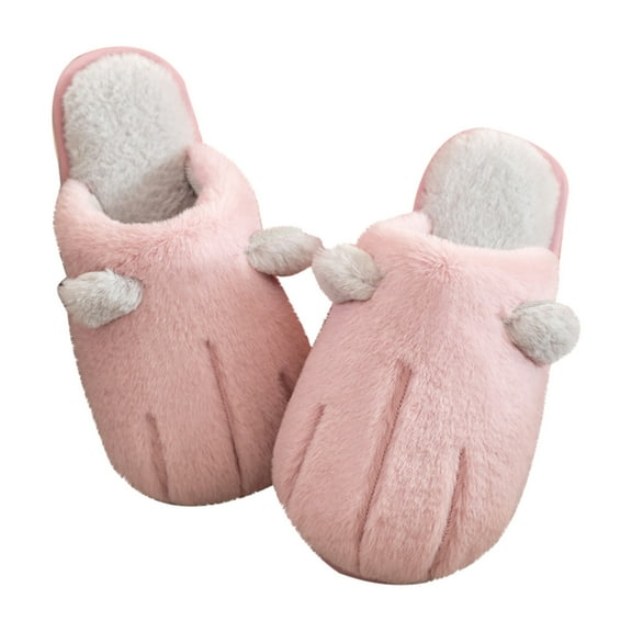 VerPetridure House Slippers for Women Men Winter Cotton Slippers Indoor Paw Ears Warm Plush Shoes Outdoor Couple Cotton Slippers