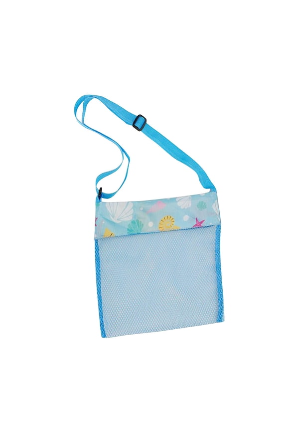 VerPetridure Kid's Mesh Beach Bag Beach Toy Storage Tote Bags Kids Seashell Collecting Bag Colorful Swimming Accessories Storage Bag with Adjustable Straps for Boys Girls