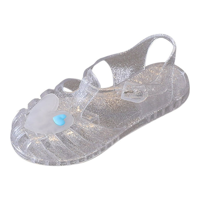 VerPetridure Kids Sandals Clearance Under $10 Toddler Shoes Baby Girls Cute  Crown Jelly Colors Hollow Out Non-slip Soft Sole Beach Roman Sandals 