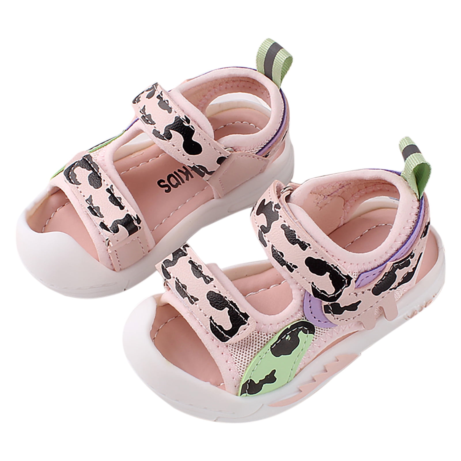 VerPetridure Kids Sandals Clearance Under $10 Toddler Summer Sandals  Children Cow Pattern Non-slip Beach Shoes Soft Sandalias 