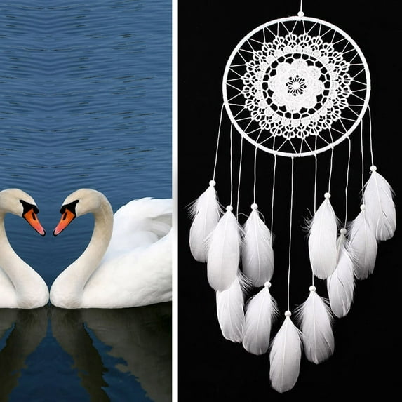 VerPetridure Lace Dream Catcher White Handmade Lace Dream Catcher Feather Bead Hanging Decoration Ornament Gift White