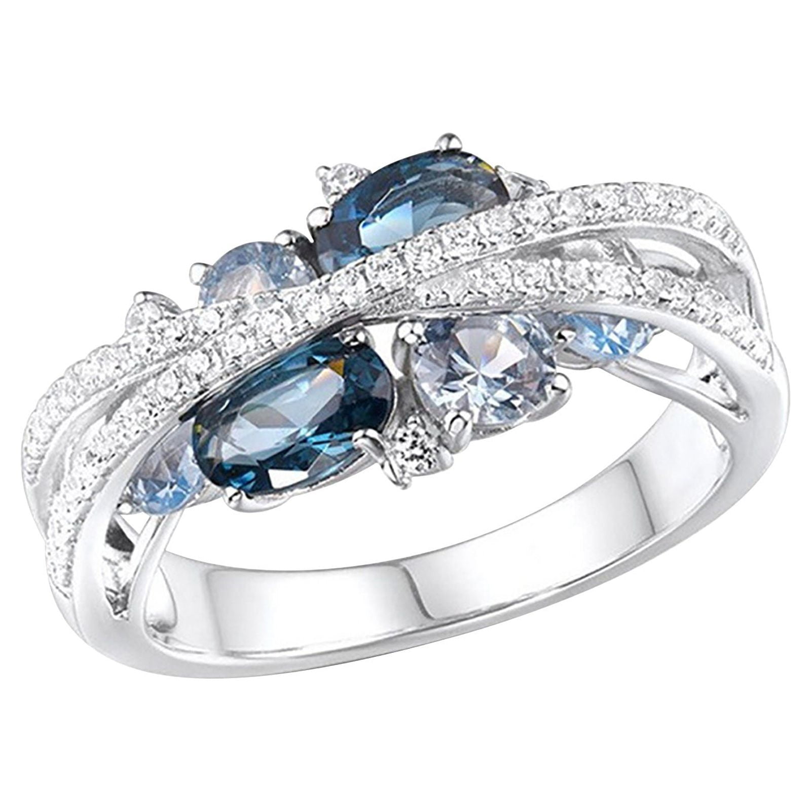 VerPetridure Ladies Butterfly Diamond Creative Heart-Shaped Female Ring ...