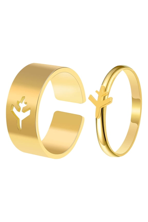 Ladies Ring Geometric Airplane Ring Set Opening Jewelry Ladies Fashion Geometric Airplane Ring Set Opening Adjustable Jewelry