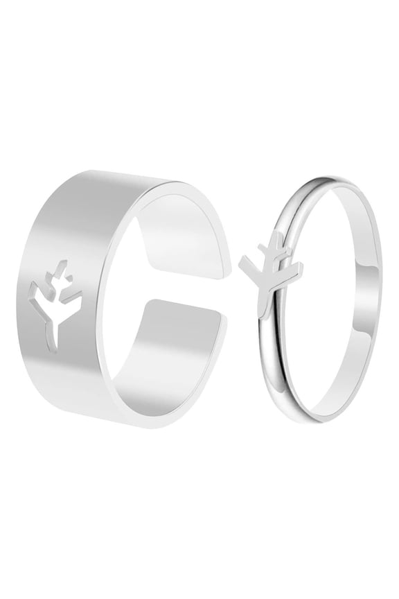 Ladies Ring Geometric Airplane Ring Set Opening Jewelry Ladies Fashion Geometric Airplane Ring Set Opening Adjustable Jewelry
