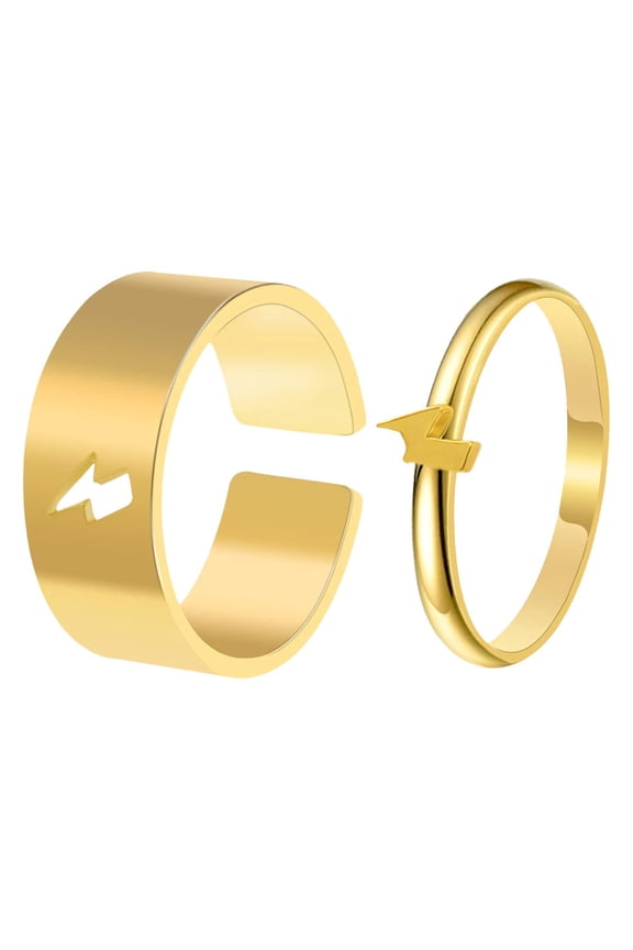 Ladies Ring Geometric Ring Set Opening Jewelry Ladies Fashion Geometric Lightning Ring Set Opening Adjustable Jewelry
