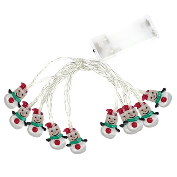 VerPetridure Led Light String Small Lights Christmas Lights Holiday Decoration Warm White 1.5 Meters 10 Lights Red Dot Snowman Christmas Lights Holiday Decorations Star Lights Shape String Lights