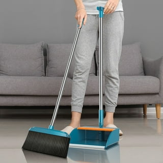 Broom and Dustpan Set - Strongest NO MORE TEARS 80% Heavier Duty - Upright  Standing Dust Pan with Extendable Broomstick for Easy Sweeping - Easy  Assembly Great Use for Home Kitchen Room