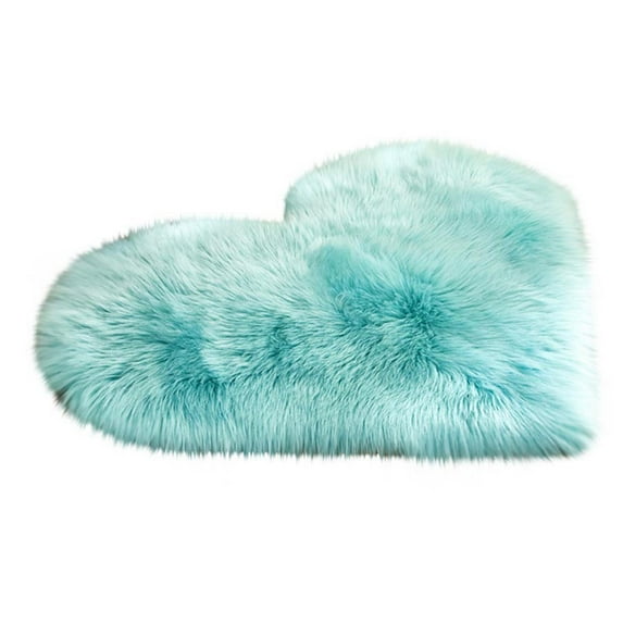 VerPetridure Love Imitation Wool Carpet Pet Blanket Heart Shape 40X50Cm (Light Blue) Wool Imitation Sheepskin Rugs Faux Non Slip Bedroom Shaggy Carpet Mats