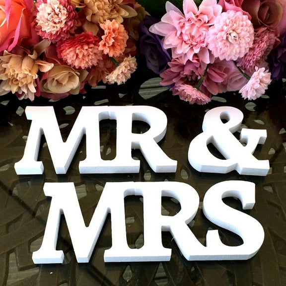 VerPetridure MR & MRS Wooden Letters Wedding Decoration Present Props Table Adornment
