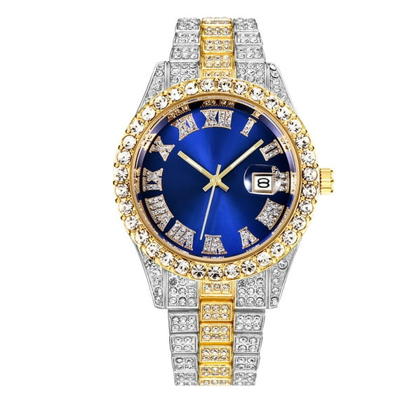 VerPetridure Men Watch Clock Stainless Steel Casual Dress Wrist Crystal Men's watch