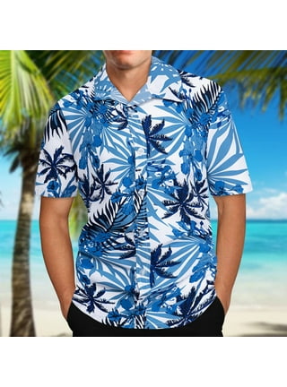 No Boundaries Men's Print Button Front Resort Shirt with Short Sleeves,  Sizes XS-3XL