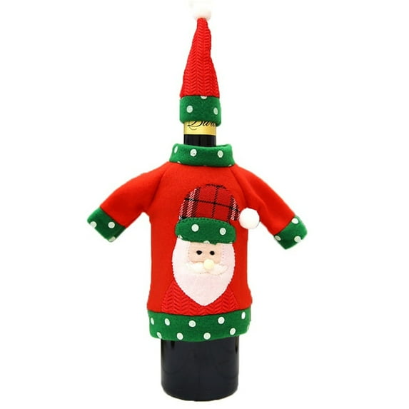 VerPetridure Merry Christmas Santa Wine Bottle Bag Cover Festival Party Table Decor