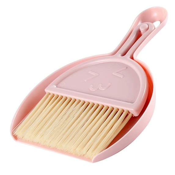 VerPetridure Mini Dustpan And Brush Set, Multi-Functional Cleaning Tool With Hand Broom Brush, Plastic Dust Pan, Coral Fleece Cleaning Cloth, 2-In-1 Cute Helper Cleaning Set For Kids Toys Pets Car