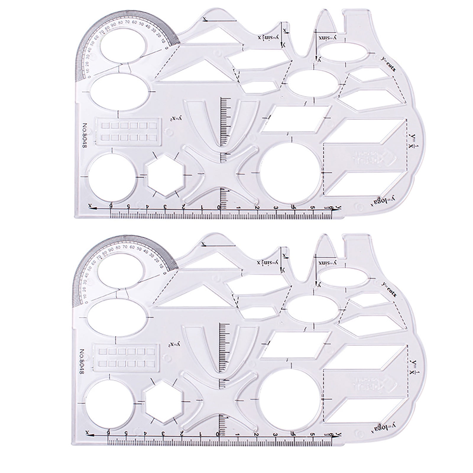 VerPetridure Multifunctional Student Ruler Math Function Geometry ...