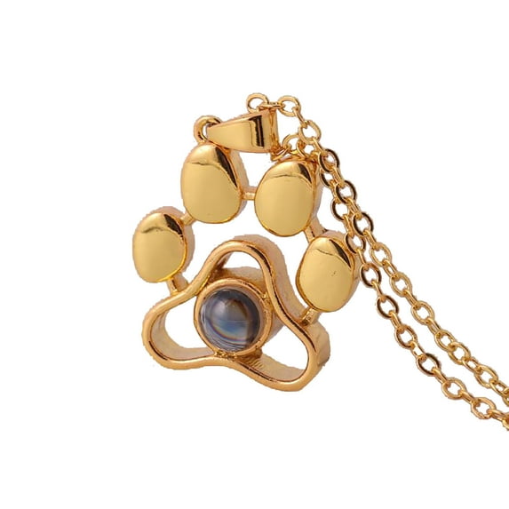 VerPetridure New Animal Dog Paw Print Cute Holiday Gift Projection Necklace New Fashion Simple Animal Dog Paw Print Cute Holiday Gift Projection Necklace