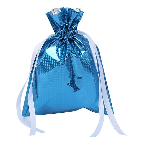 VerPetridure New Christmas Drawstring Gift Bag Aluminum Foil Gift Bag Laser Blue 24*32 New Christmas Gift Bag Drawstring Gift Bag Christmas Aluminum Foil Bag Christmas Gift Bag