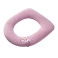 thumbnail image 1 of VerPetridure O-Shaped Handle Toilet Mat Knitted Washable Toilet Seat Household Toilet Cover Thickened Warm Toilet Seat Cushion Pink O-Shaped Handle Toilet Pad Knitted Washable Toilet Seat Household T, 1 of 1
