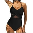 thumbnail image 1 of VerPetridure One Piece Swimsuit Women Tummy Control Women Front Cross Cutout Mesh One Piece Swimsuits Tummy Control Swimwear Tankini Monokini Beachwear, 1 of 7