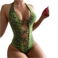 thumbnail image 1 of VerPetridure One Piece Swimsuits for Women Women One Piece Snake Floral Print Bikini Push Up Pad Swimwear Bandage Cut Out Swimsuit Beachwear, 1 of 9