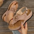 thumbnail image 1 of VerPetridure Orthopedic Platform Sandals for Women Summer Flip Flops with Back Strap Open Toe Wide Width Wedge Sandal with Arch Support Comfort Lightweight Casual Walking Shoes, Pink Size 8.5, 1 of 9