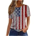 thumbnail image 1 of VerPetridure Patriotic Shirts for Women American Flag Shirt 4th of July Short Sleeve Crew Neck Graphic Tee USA Star Stripes Tops, 1 of 4