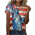 thumbnail image 1 of VerPetridure Patriotic Shirts for Women American Flag Shirt 4th of July Short Sleeve Crew Neck Graphic Tee USA Star Stripes Tops, 1 of 5