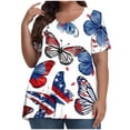 thumbnail image 1 of VerPetridure Patriotic Shirts for Women American Flag Shirt 4th of July Short Sleeve Crew Neck Graphic Tee USA Star Stripes Tops, 1 of 5