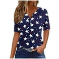 thumbnail image 1 of VerPetridure Patriotic Shirts for Women American Flag Shirt 4th of July Short Sleeve V-Neck Graphic Tee USA Star Stripes Tops, 1 of 5