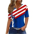 thumbnail image 1 of VerPetridure Patriotic Shirts for Women American Flag Shirt 4th of July Short Sleeve V-Neck Graphic Tee USA Star Stripes Tops, 1 of 5