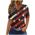 thumbnail image 1 of VerPetridure Patriotic Shirts for Women American Flag Shirt 4th of July Short Sleeve V-Neck Graphic Tee USA Star Stripes Tops, 1 of 5