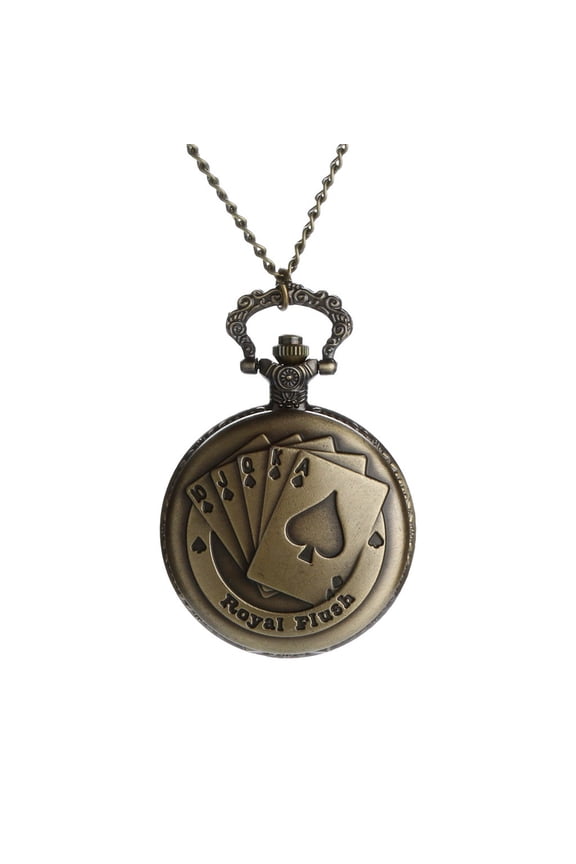 VerPetridure Personalized Pattern Steampunk Vintage Quartz Roman Numerals Pocket Watch Men's Vintage Pocket Watch