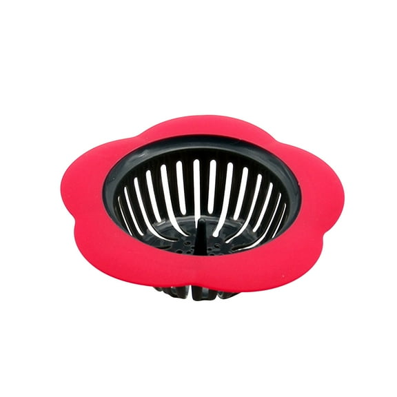 VerPetridure Petal Sink Filter Red Sink Strainer For Kitchen Sink Silicone Sink Plug Garbage Disposal Plug 4.5 Inch Diameter