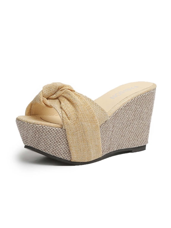 Platform Sandals for Women Women's Summer Wedge Platform Shoes Cover Feet Platform High-heeled Slippers