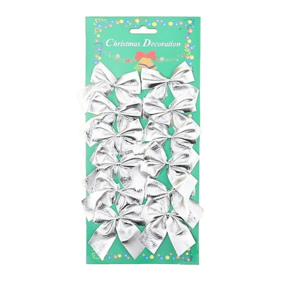 VerPetridure Red Gold Silver Christmas Tree Decoration Bow Silver Christmas Bow Red Gold Silver Christmas Tree Decoration Bowknots Ornament