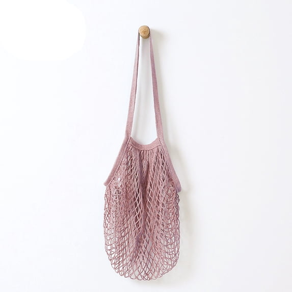 VerPetridure Reusable Fruit String Grocery Shopper Cotton Tote Mesh Woven Net Shoulder Bag