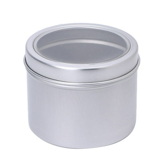 VerPetridure Round Storage Box Aluminium Empty Cosmetic Pot Jar Tin Container Silver Box Screw Lid Craft