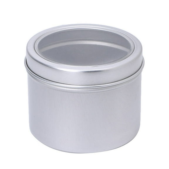 VerPetridure Round Storage Box Aluminium Empty Cosmetic Pot Jar Tin Container Silver Box Screw Lid Craft