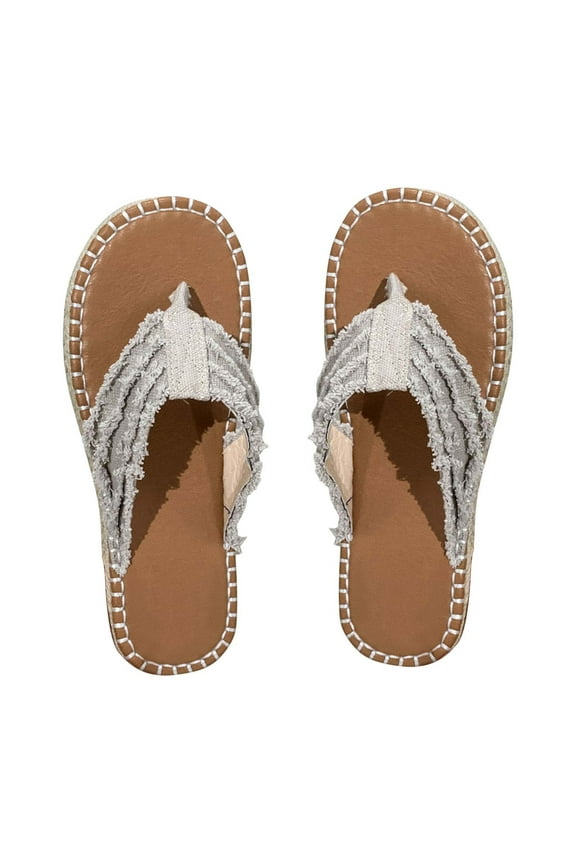 Sandals for Women Casual Summer Casual Flat Straw Sandals Fisherman's Shoes Retro Beach Style Sandals And Slippers Large Size Women's Shoes