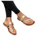 thumbnail image 1 of VerPetridure Sandals for Women Casual Summer Women Shoes Cross Toe Thread Metal Belt Buckle Flat Female Roman Sandals Slipper, 1 of 3