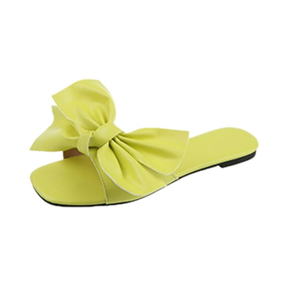 VerPetridure Sandals for Women Casual Summer Women's Summer Leisure Bowknot Slippers Single Shoes Flat Solid Color Sandals