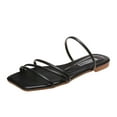 thumbnail image 1 of VerPetridure Sandals for Women Dressy Summer New Fashion Thin Strap Square Toe Flat Sandals, 1 of 6