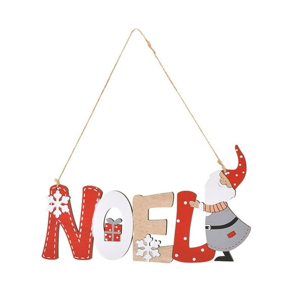 VerPetridure Santa'S Letter Hanging Door Hanging Christmas Tree Pendant Noel New Santa Letter Linen Rope Hanging Door Christmas Tree Wooden Pendant Decoration